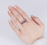 Fedina in oro 9k con rubini e diamantini - Antichità Galliera