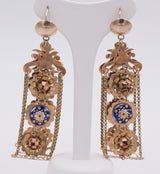 Orecchini borbonici in oro e smalti - Antichità Galliera