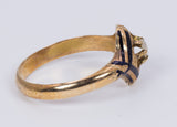 Anello antico in oro 18k con smalti e perlina, primi del '900 - Antichità Galliera