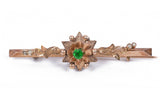 Spilla borbonica in oro basso con pasta di vetro verde - Antichità Galliera