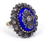 Anello vintage in oro 18k con smalti e diamanti, anni 60 - Antichità Galliera