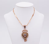 Catenina con ciondolo in oro basso , fine '800 - Antichità Galliera