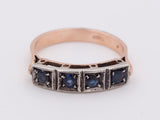 Vintage gold and silver ring with sapphires