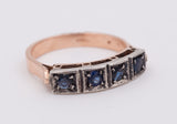 Vintage gold and silver ring with sapphires