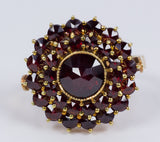 Anello vintage in oro 18k con granati, anni 50 - Antichità Galliera