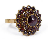 Anello vintage in oro 18k con granati, anni 50 - Antichità Galliera