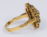 Anello vintage in oro 18k con granati, anni 50 - Antichità Galliera