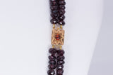Collana antica di granati con susta in oro 18k , primi del '900 - Antichità Galliera