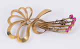 Spilla vintage in oro 18k con rubini , anni 40 - Antichità Galliera