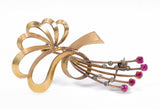 Spilla vintage in oro 18k con rubini , anni 40 - Antichità Galliera