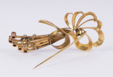 Spilla vintage in oro 18k con rubini , anni 40 - Antichità Galliera