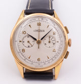 Cronografo vintage Lemania in oro 18k , 1950 .