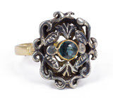 Anello in oro 18k e argento con topazio, anni 40 - Antichità Galliera