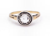 Anello antico in oro e argento con rosetta di diamante , primi del '900