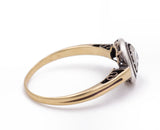 Anello antico in oro e argento con rosetta di diamante , primi del '900