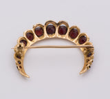 Spilla vintage in oro 18K con granati, anni ‘50