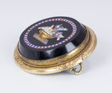 Spilla antica con micromosaico "Colombe di Plinio" su onice legata in princisbecco, metà '800 - Antichità Galliera