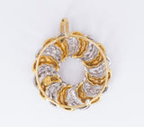 Ciondolo vintage in oro 18k con diamanti e smalti blu , anni 70 - Antichità Galliera