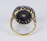 Anello antico in oro con onice e diamanti  ( totale 0.65 ct) , primi del '900 - Antichità Galliera
