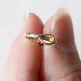Ciondolo vintage a forma di chiave in oro giallo e in oro bianco 10K con diamanti (0.10ctw ca.), anni '60