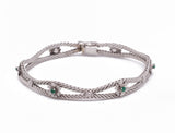 Bracciale vintage in oro bianco con smeraldi , anni 50
