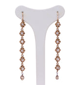 Orecchini antichi in oro 18k con rosette di diamante e diamante briolette, primi del '900 - Antichità Galliera