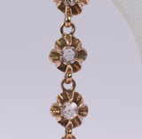 Orecchini antichi in oro 18k con rosette di diamante e diamante briolette, primi del '900 - Antichità Galliera