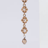 Orecchini antichi in oro 18k con rosette di diamante e diamante briolette, primi del '900 - Antichità Galliera