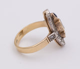 Anello antico in oro e argento con zaffiri e diamanti , primi del '900