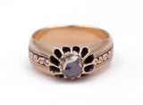 Anello antico da uomo in oro con diamante, primi del '900 - Antichità Galliera