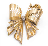 Spilla vintage in oro 18k con diamanti, anni 70