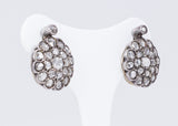 Orecchini antichi a toppa in oro bianco con diamanti taglio rosa (4 ct) , primi del '900 - Antichità Galliera