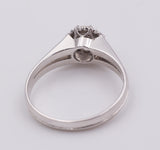Anello vintage solitario in oro bianco con diamante brillante centrale, 0,5ct circa