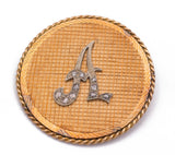 Spilla/ciondolo vintage in oro 18k con diamanti, anni 50