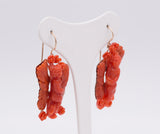 Antique gold and coral earrings with cherubs, late 19th century