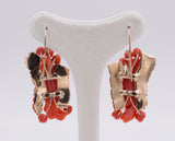 Antique gold and coral earrings with cherubs, late 19th century