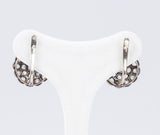 Orecchini antichi a toppa in oro bianco con diamanti taglio rosa (4 ct) , primi del '900 - Antichità Galliera