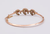Braccialetto antico in oro con perline e pietre rosse , fine '800
