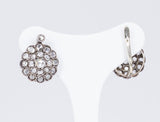 Orecchini antichi a toppa in oro bianco con diamanti taglio rosa (4 ct) , primi del '900 - Antichità Galliera