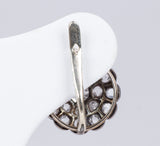 Orecchini antichi a toppa in oro bianco con diamanti taglio rosa (4 ct) , primi del '900 - Antichità Galliera