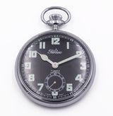 Orologio da tasca perseo in acciaio con quadrante nero