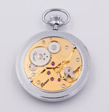 Orologio da tasca perseo in acciaio con quadrante nero