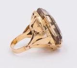 Anello vintage in oro con citrino, anni 50