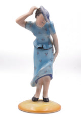 Ceramica Tosin raffigurante donna con cappello ,anni 30