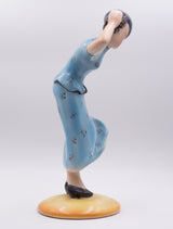 Ceramica Tosin raffigurante donna con cappello ,anni 30