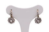 Boucles d'oreilles anciennes en or et argent avec diamants, début des années 1900