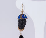 Orecchini Moretti in oro 14k e smalti - Antichità Galliera