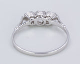 Anello vintage in oro bianco con diamanti, anni 50