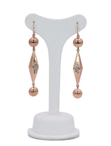 Orecchini vintage in oro 14k con diamanti, anni '40