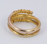 Anello borbonico in oro con perline , fine '800